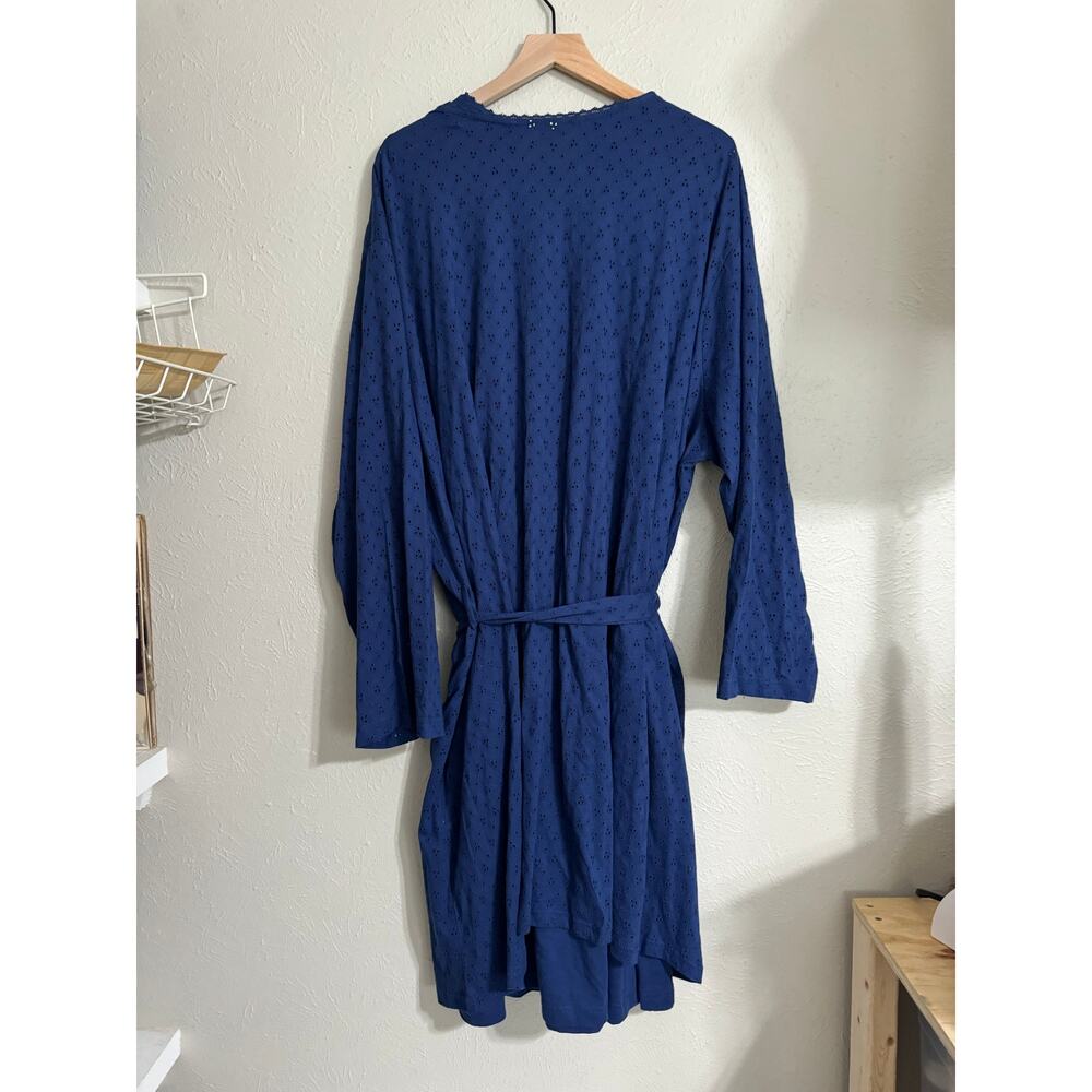 Dreams Co. Navy Blue Eyelet Lace Nightgown and Robe 1-2X - Picture 6 of 8